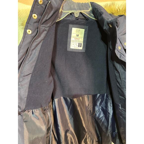 Gap M heavy weight puffer coat 3/4 length hooded pocket euc - Picture 4 of 10